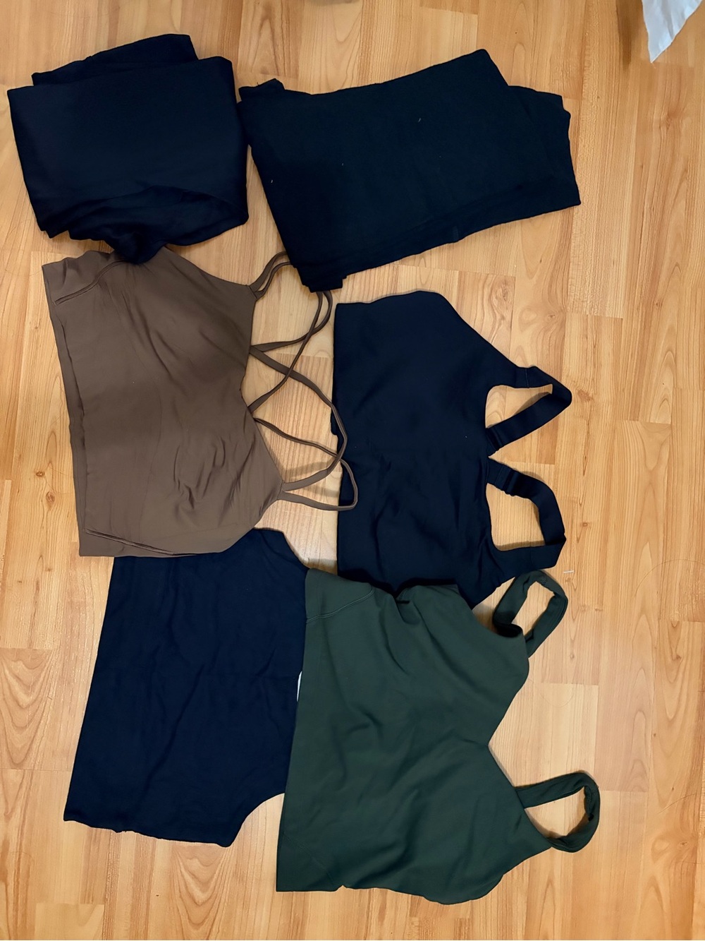 lululemon athletica Strappy & Scoop Tank Set in Black, Olive & Taupe